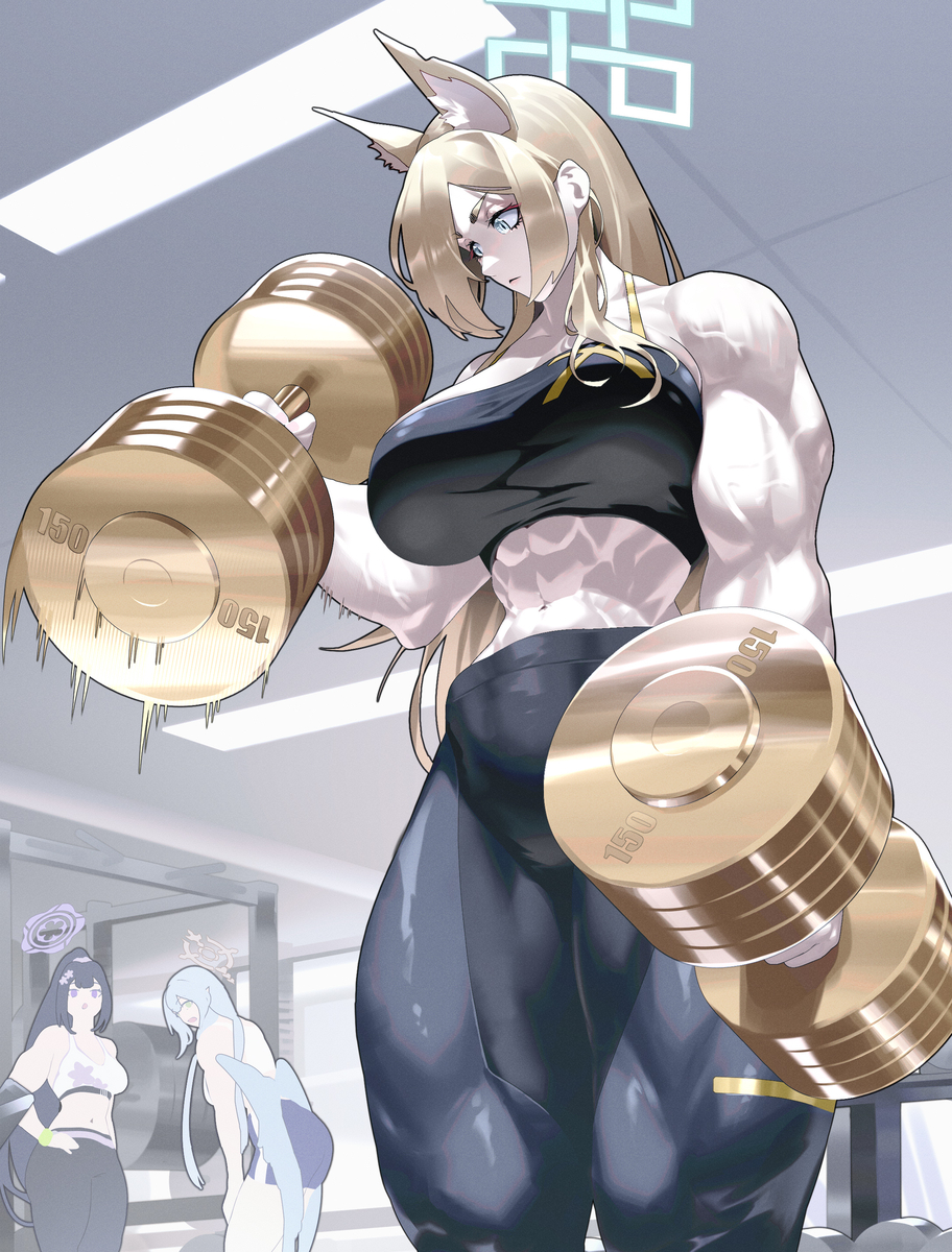 This is a pixiv picture whose title is モンスターダンベル_尾刃カンナ.