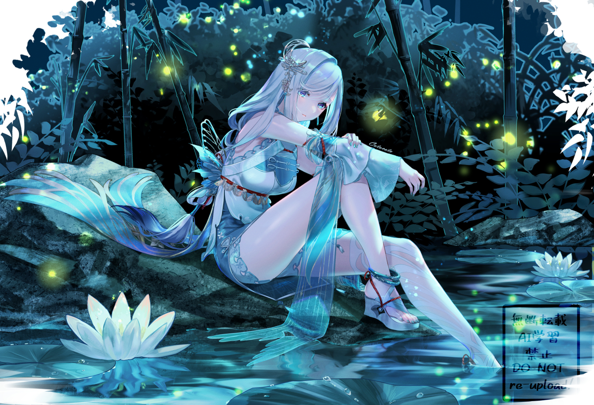 This is a pixiv picture whose title is 【原神】夏衣装の申鶴さん.