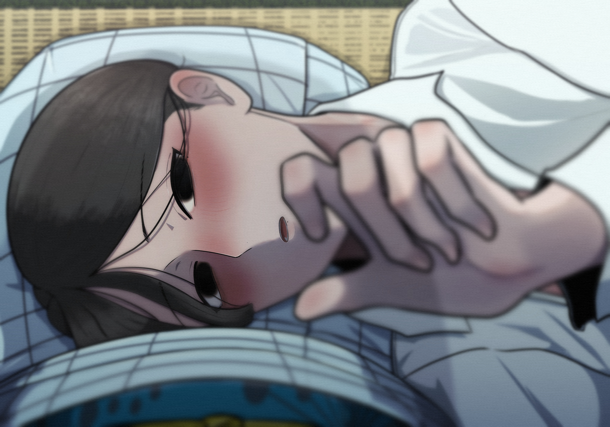 This is a pixiv picture whose title is 膝枕をしてもらう藤一.