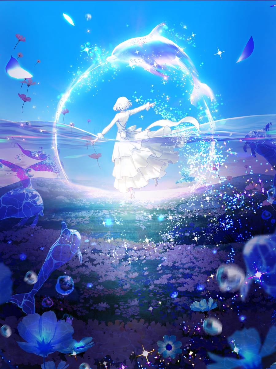 This is a pixiv picture whose title is 物語の世界へ溶け込む🐬✨.
