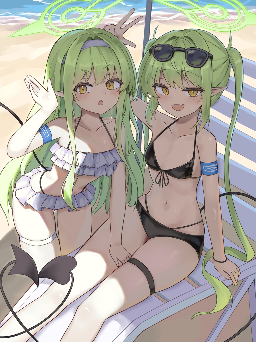 This is a pixiv picture whose title is ヒカリ&ノゾミ💕🌊.