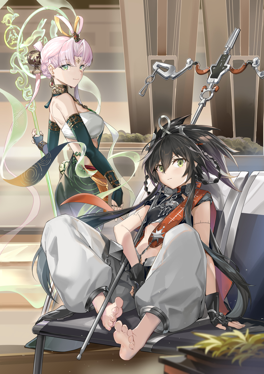 This is a pixiv picture whose title is 新月同行 默斐&折镜.