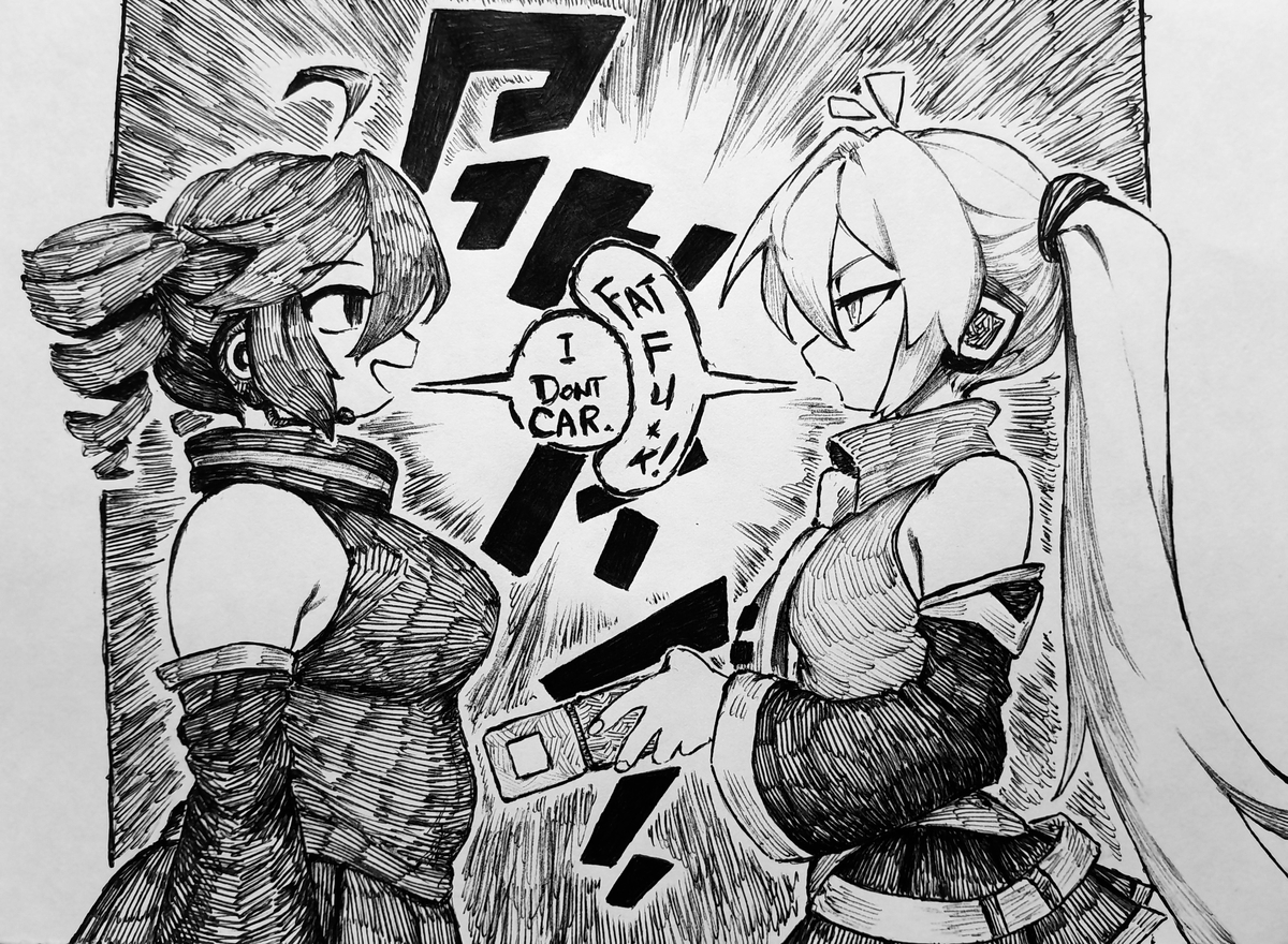 This is a pixiv picture whose title is Baka Baka Beamstruggle.