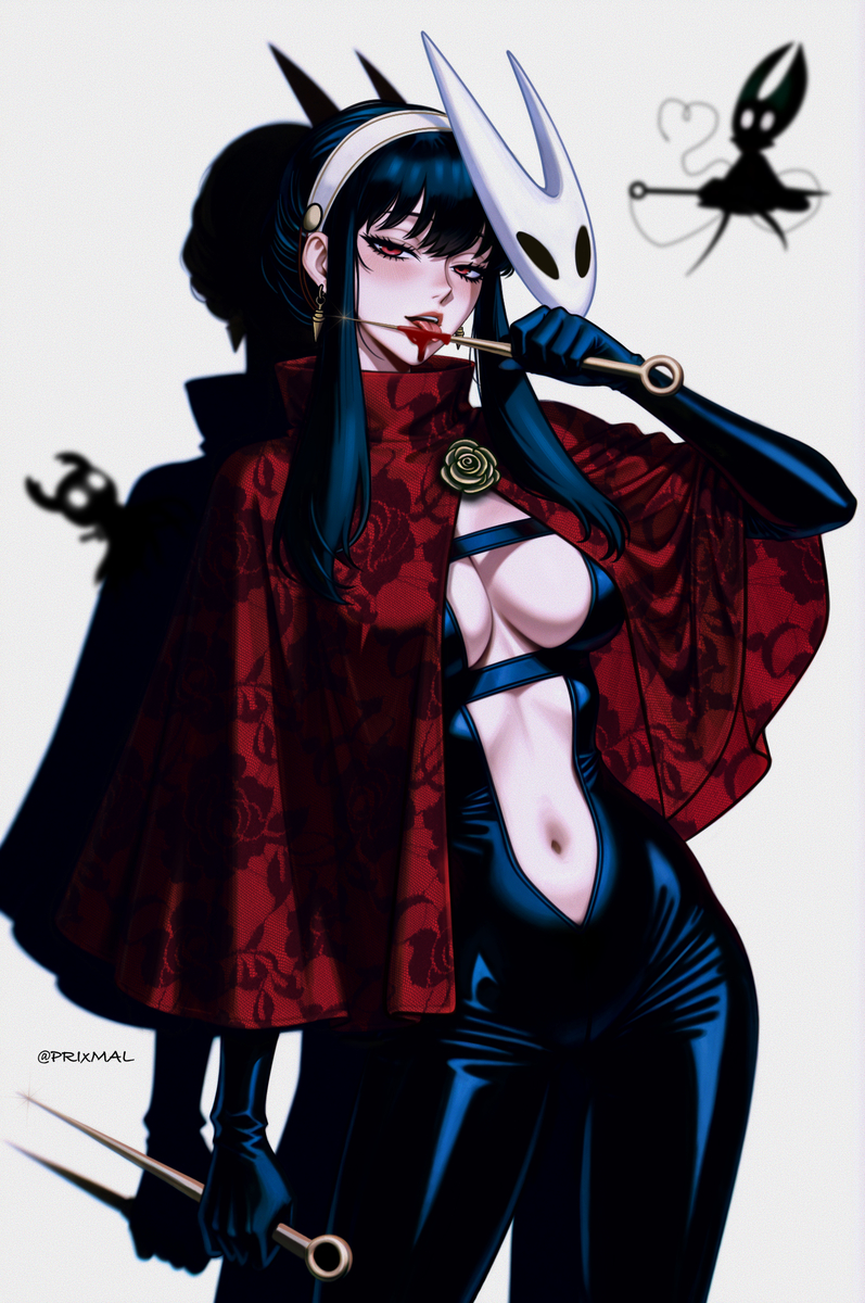 This is a pixiv picture whose title is Yor Briar as Hornet - Silksong.