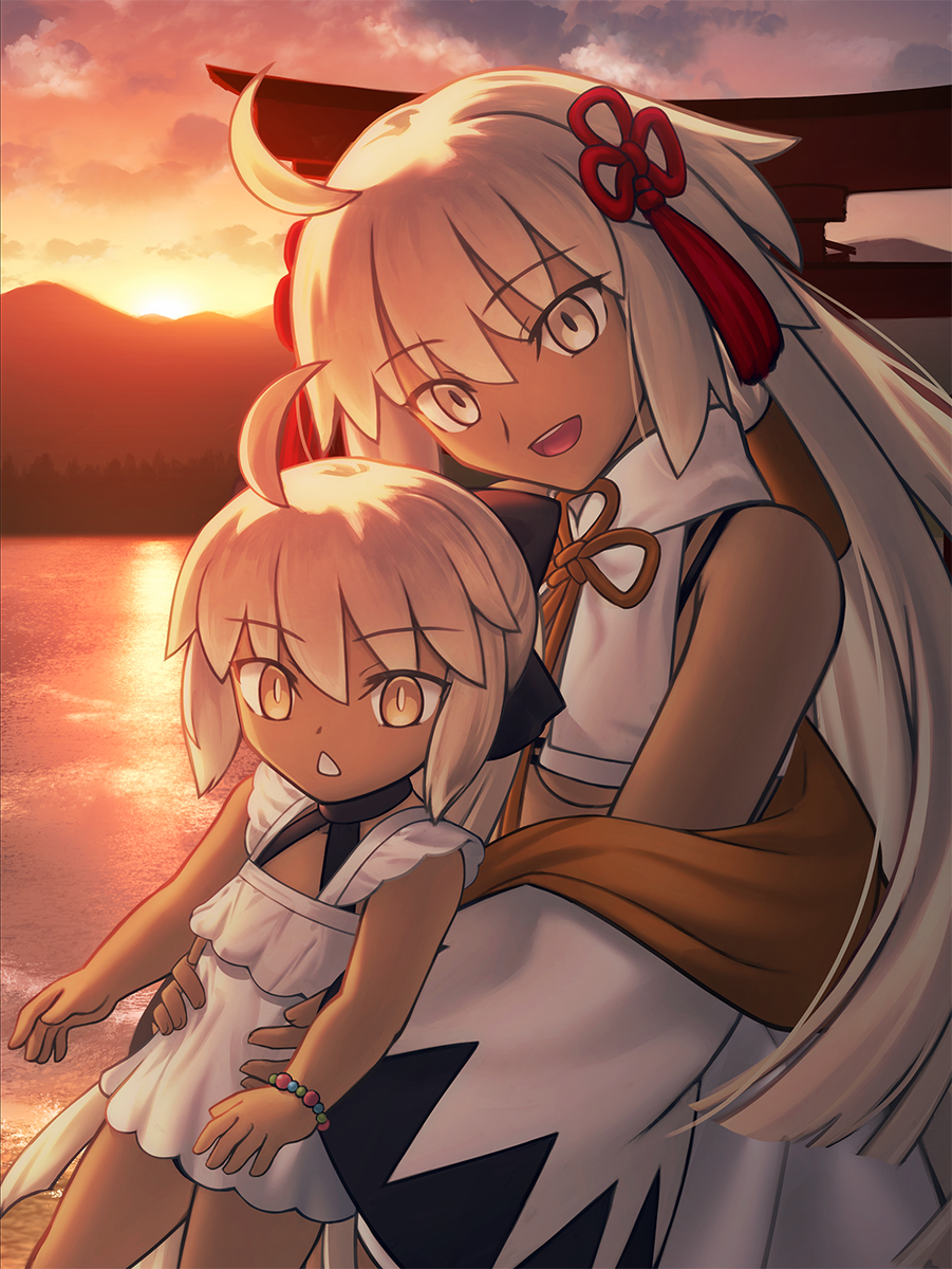 This is a pixiv picture whose title is 水着沖田オルタ&煉獄.