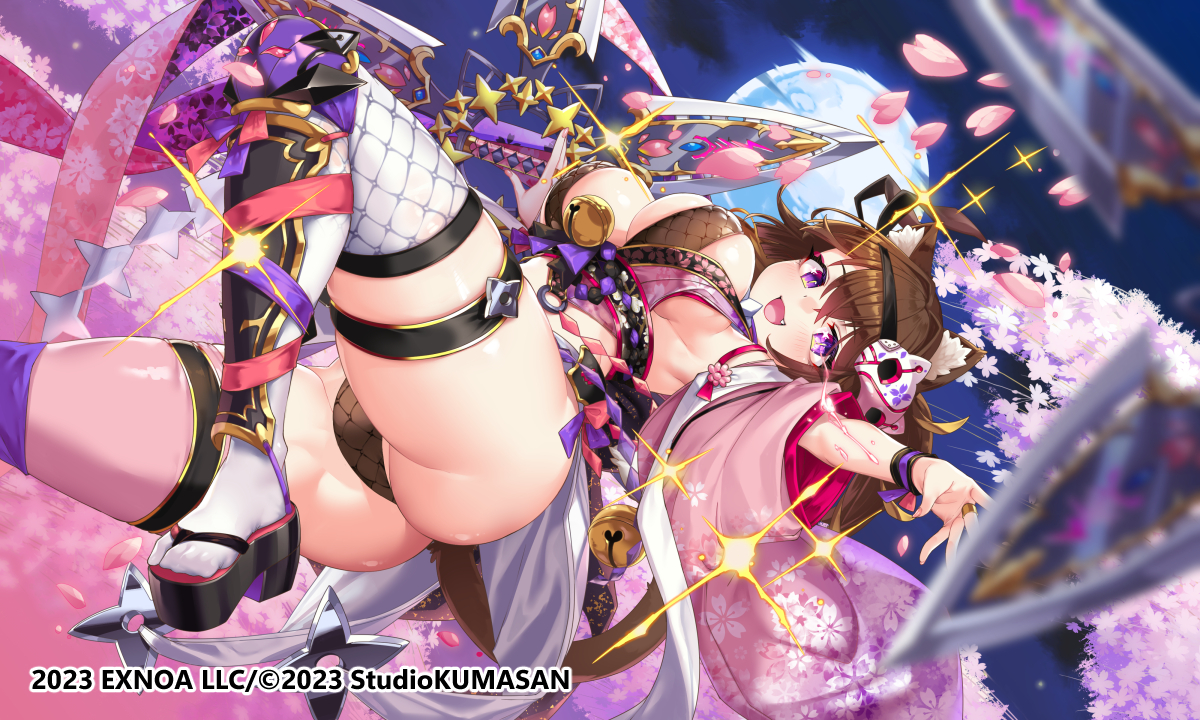 This is a pixiv picture whose title is 【ティンクルスターナイツ】 ［桜花・紫桜忍軍］ せつな《開花》.