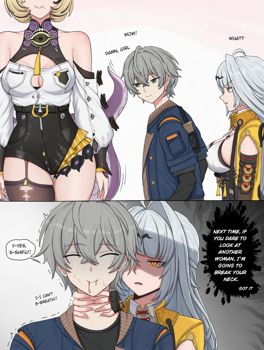 This is a pixiv picture whose title is Yandere Shifu!! 💀😱.