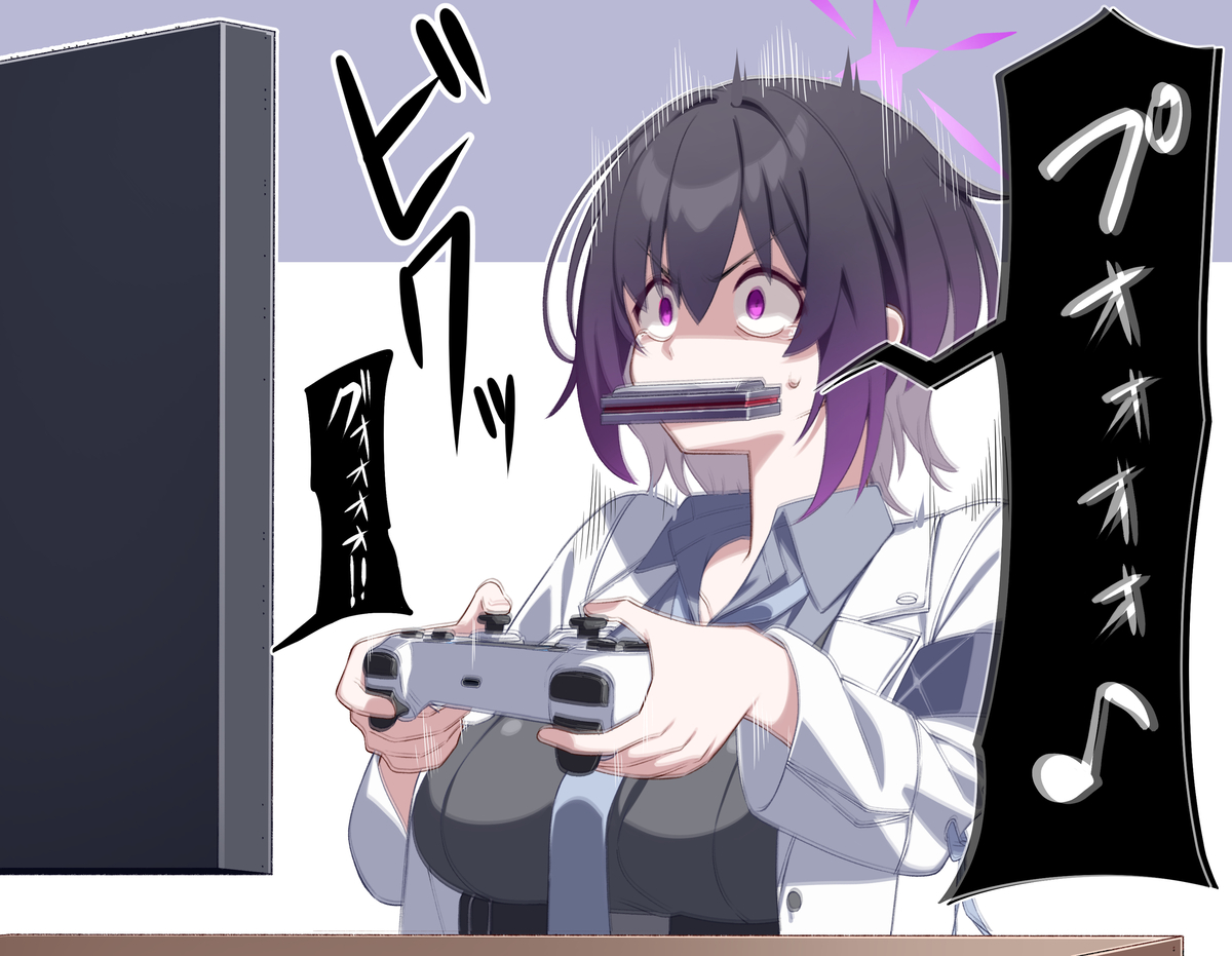 This is a pixiv picture whose title is ホラゲーをするスバル.