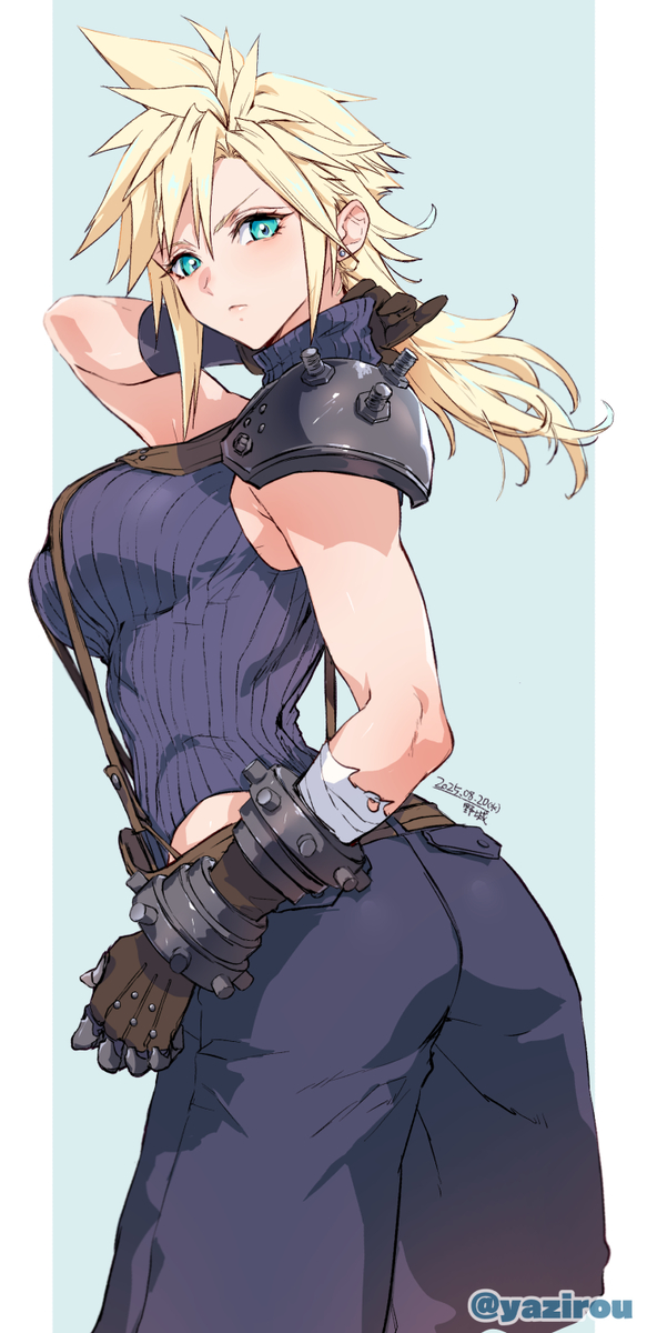 This is a pixiv picture whose title is FF7Rの女体化クラウドさん.