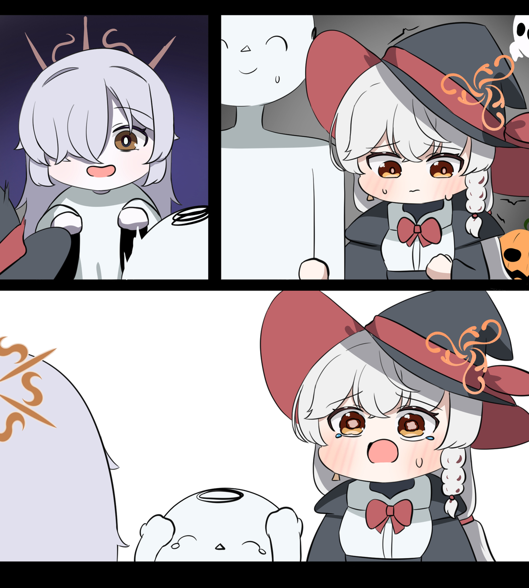 This is a pixiv picture whose title is 유령의 집에 간 에리.