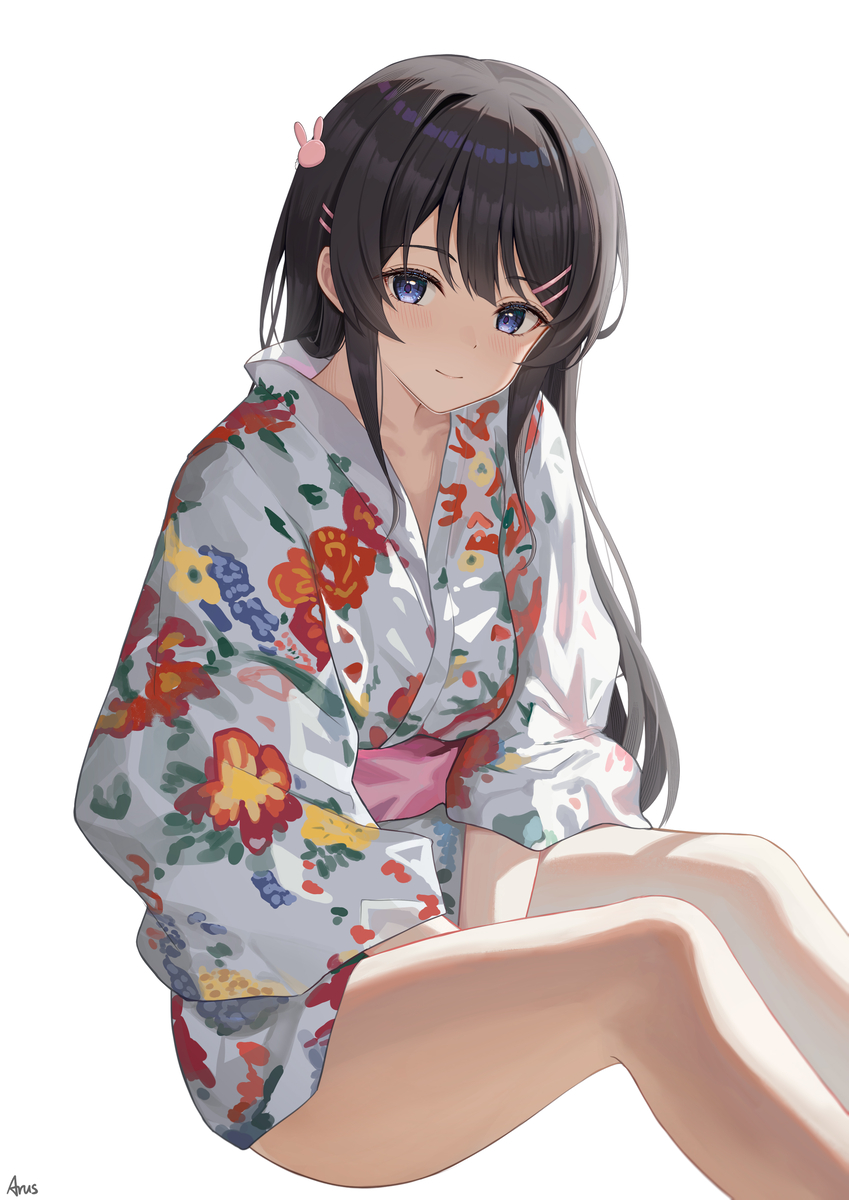 This is a pixiv picture whose title is 浴衣の桜島麻衣.