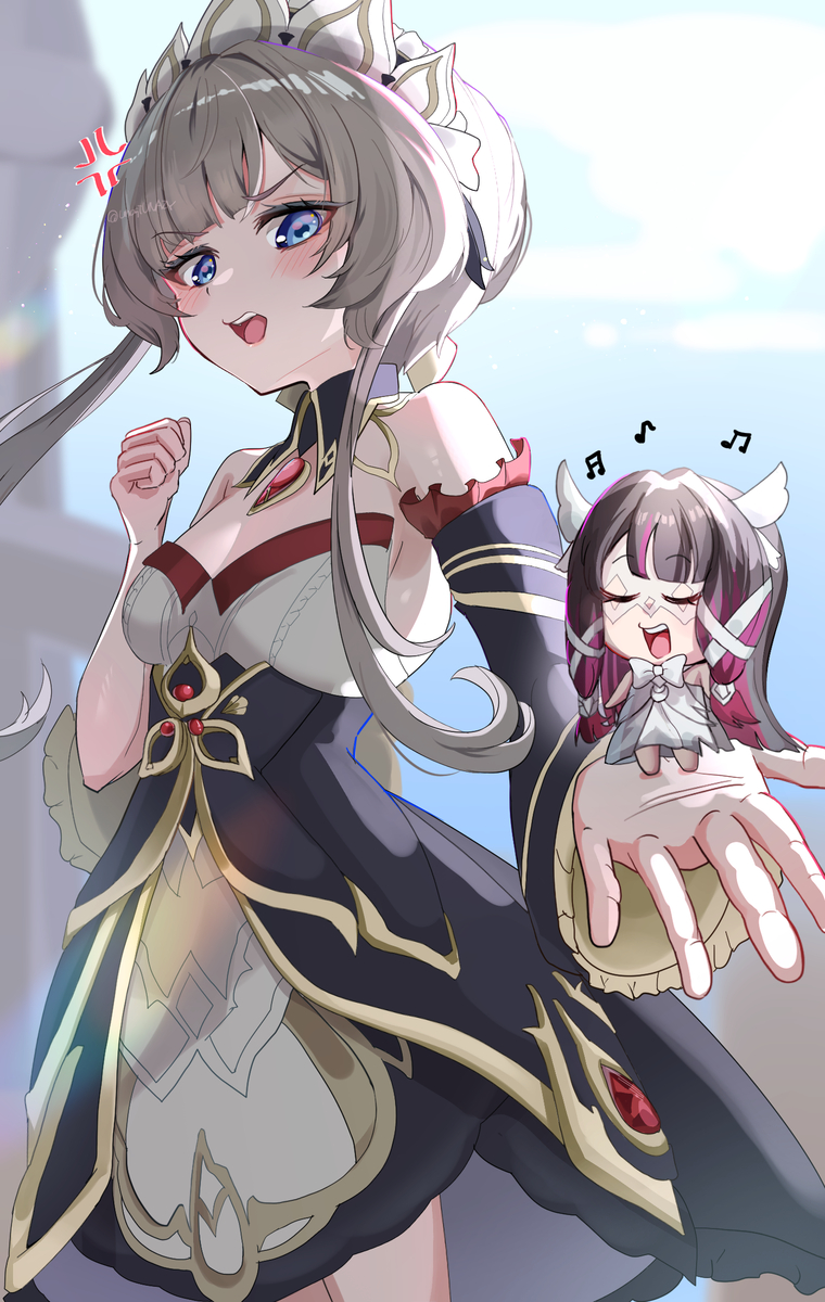 This is a pixiv picture whose title is 傀儡と少女.