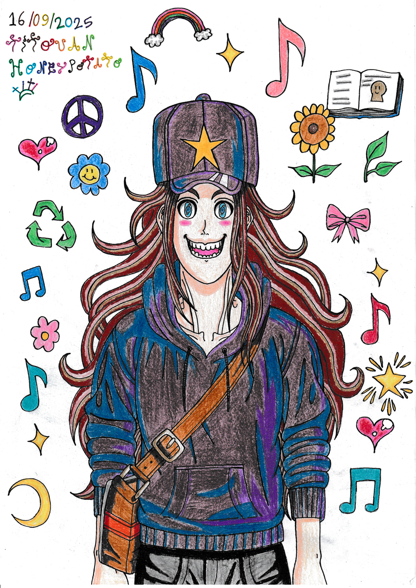 This is a pixiv picture whose title is ティトゥアン・ハニーポテト🌿🎀🎵📖🌈🌙🌸♻️🌻✨🎶☮️💖.