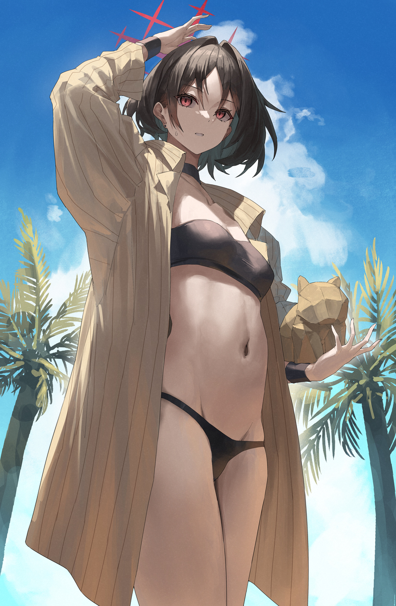 This is a pixiv picture whose title is 水着ミサキ！！.