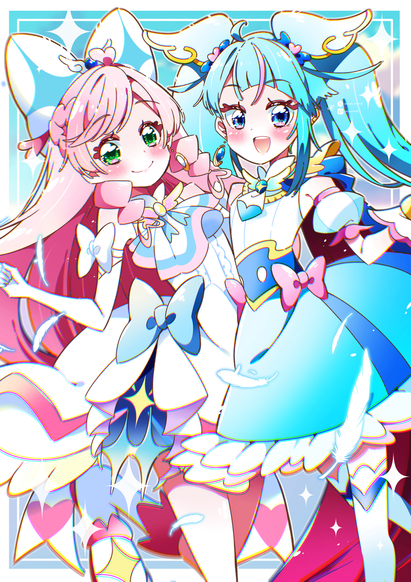 This is a pixiv picture whose title is キュアスカイ&キュアプリズム.