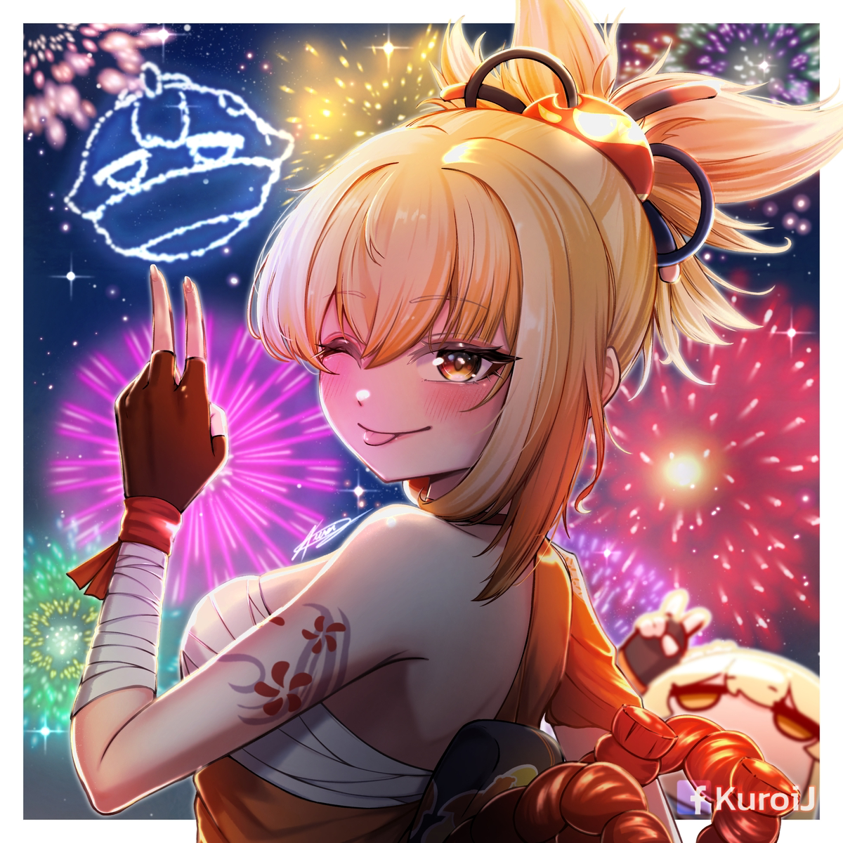 This is a pixiv picture whose title is 🎆Yoimiya✌️Redraw🎆.