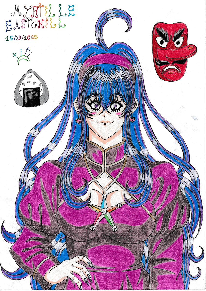 This is a pixiv picture whose title is ブルーベリー イーストチル🍙👺🎀💅🏻👗🪄🔮🃏🧙🏻‍♀️🧹🫶🏻🧶🎣.