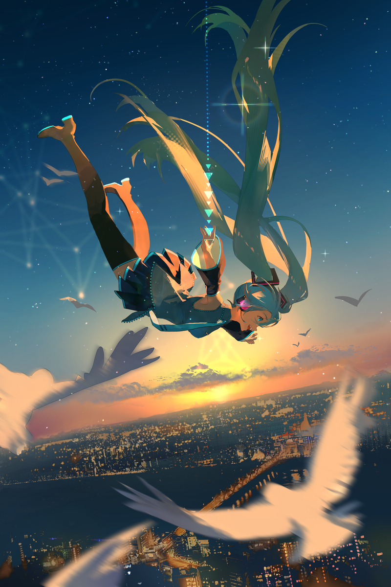 This is a pixiv picture whose title is 夕焼け.