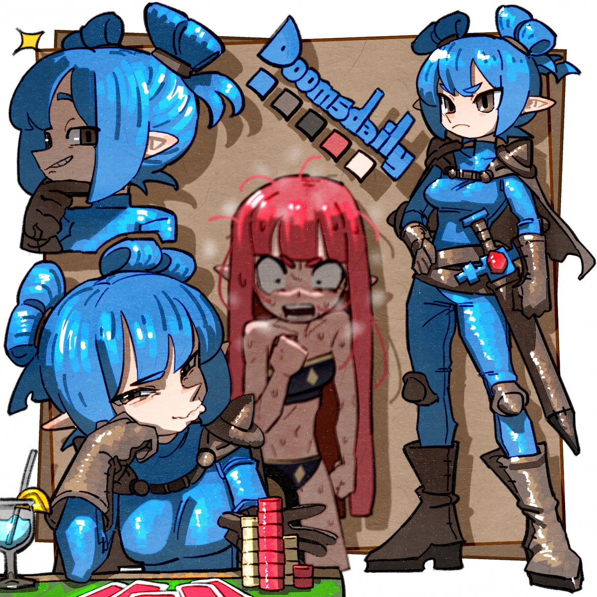This is a pixiv picture whose title is Blue Swordswoman.