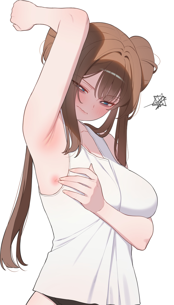 This is a pixiv picture whose title is bitten by mosquito.