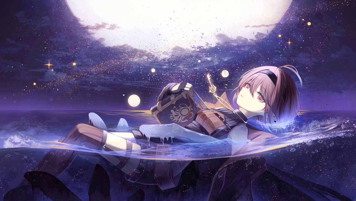 This is a pixiv picture whose title is 传说在美丽的月球上，存在着一种名为蚀的生物.