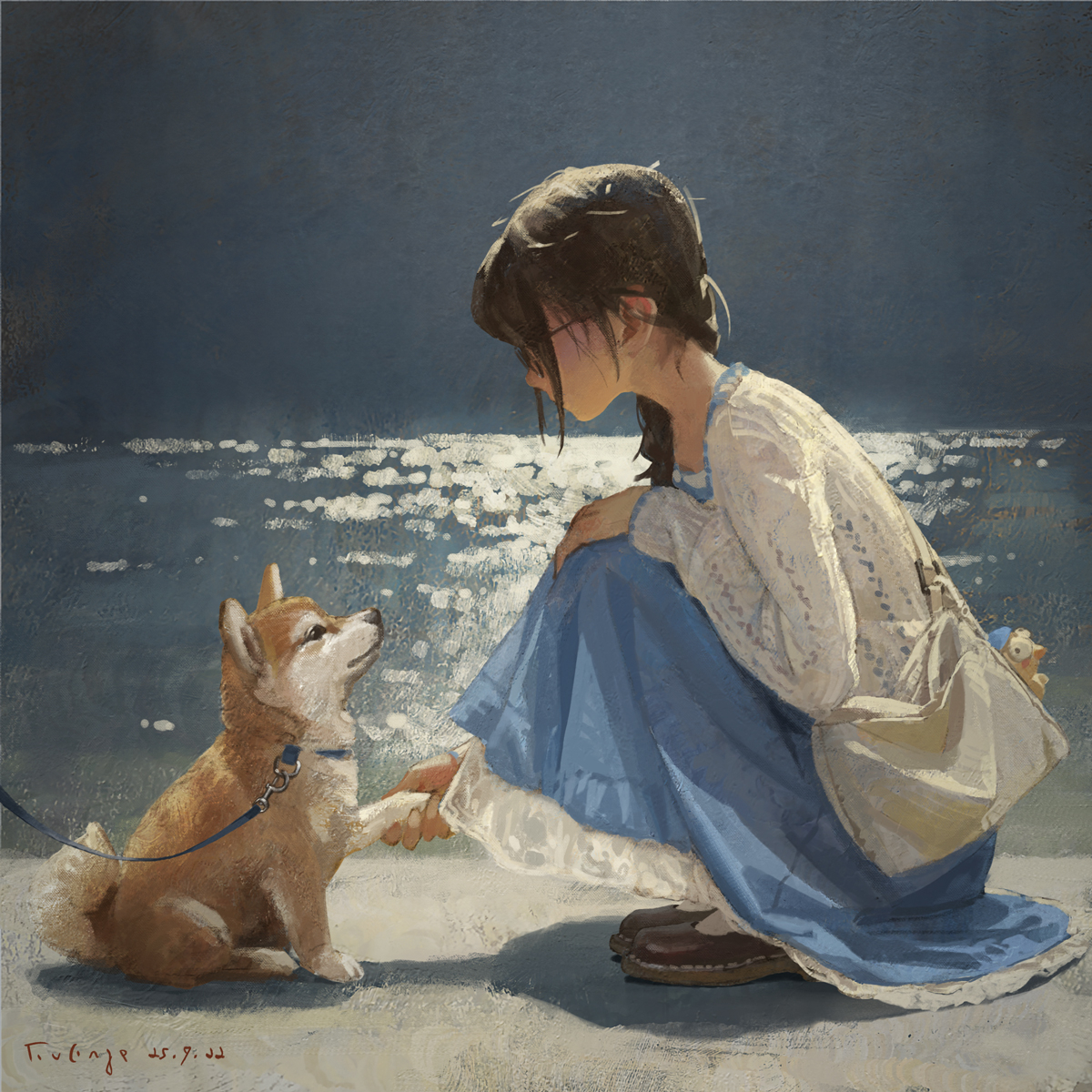 This is a pixiv picture whose title is あくしゅ.