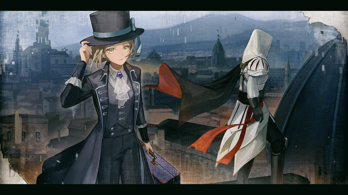 This is a pixiv picture whose title is アサクリコラボ.