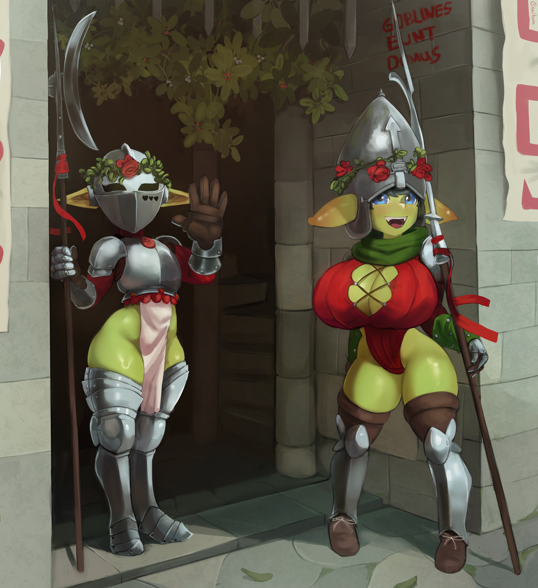 This is a pixiv picture whose title is Goblins on guard.