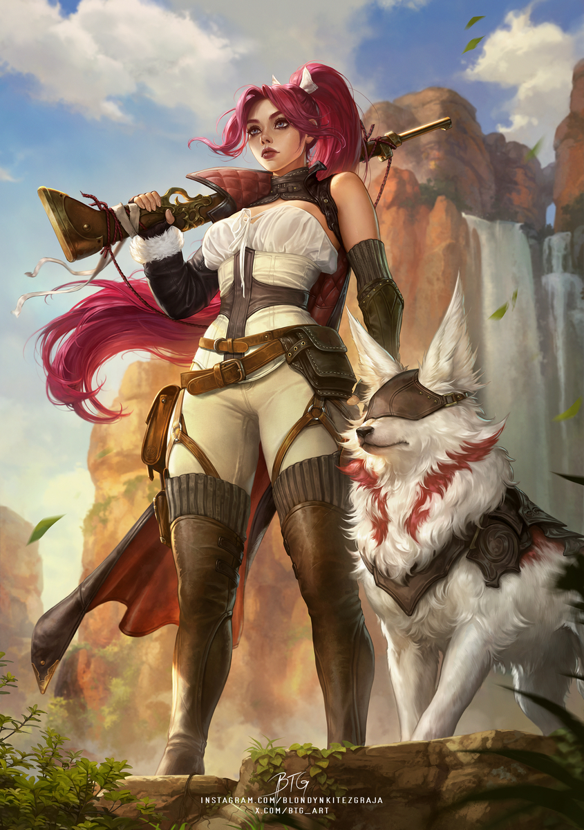 This is a pixiv picture whose title is Huntress.