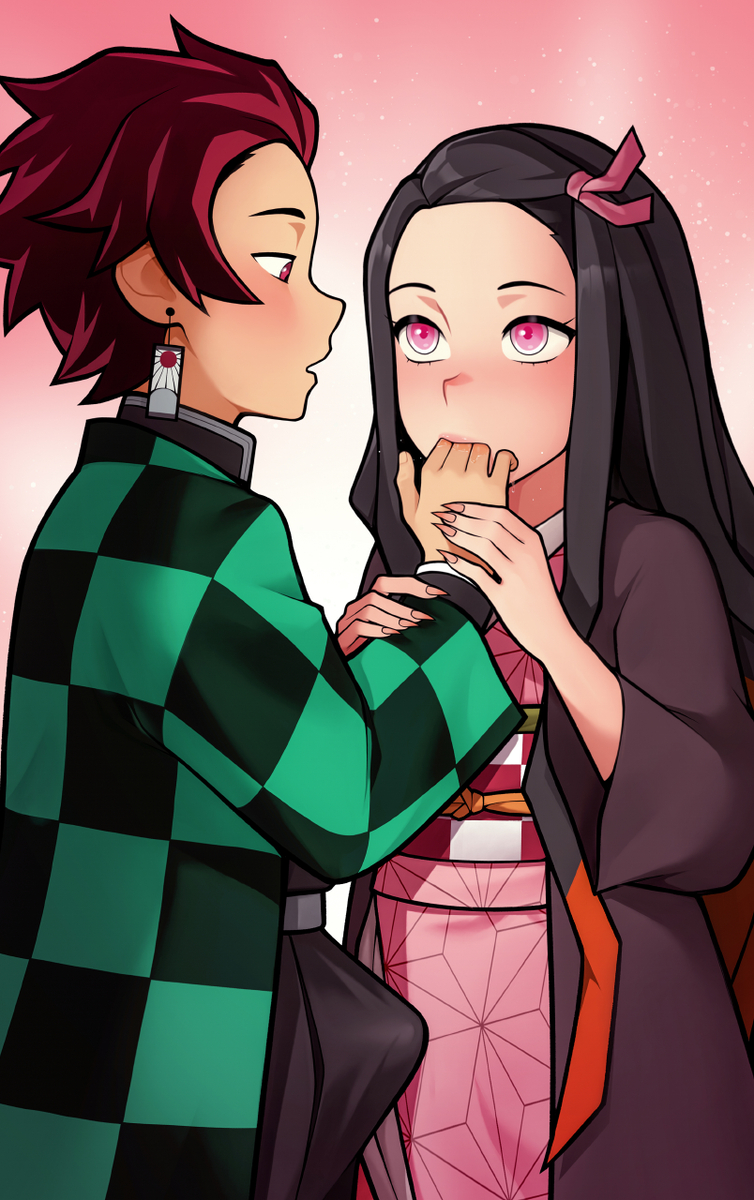 This is a pixiv picture whose title is nezuko's oral fixation.