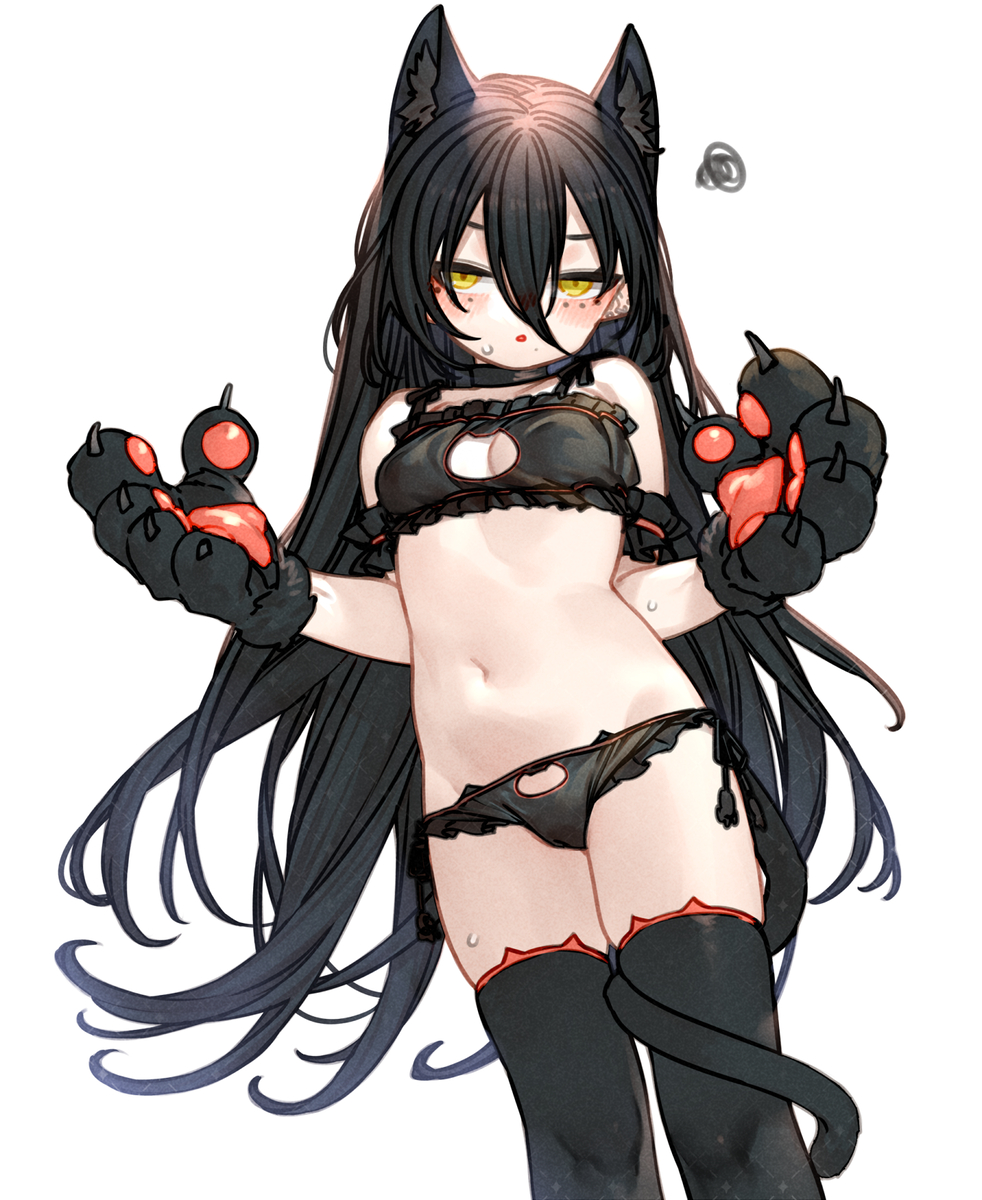 This is a pixiv picture whose title is 🐈‍⬛.