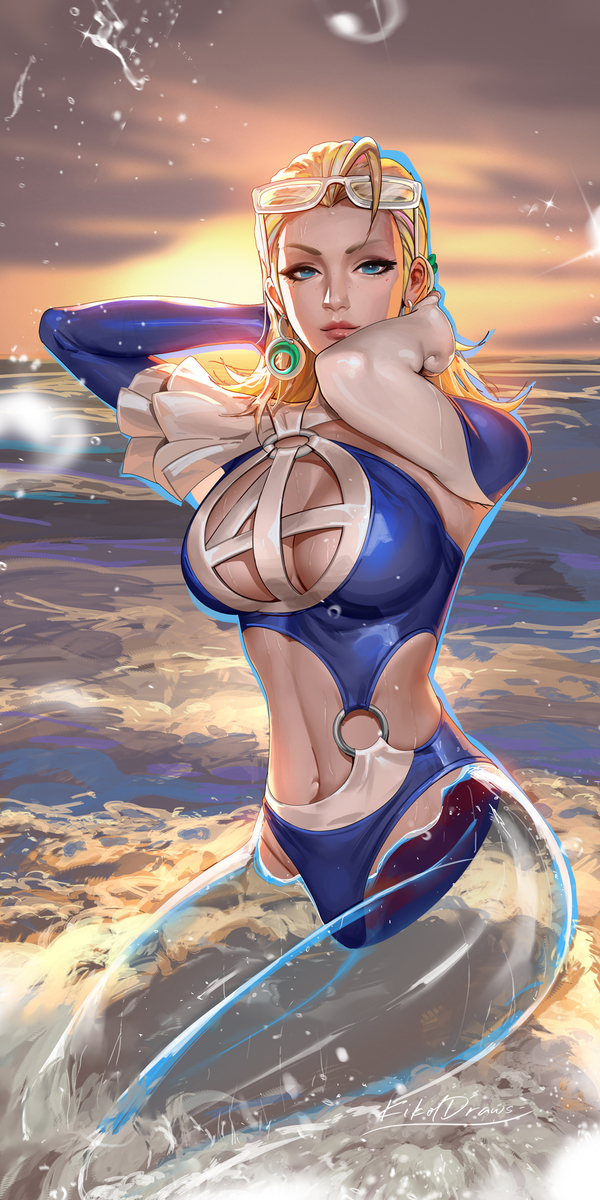 This is a pixiv picture whose title is Susan Storm swimsuit.