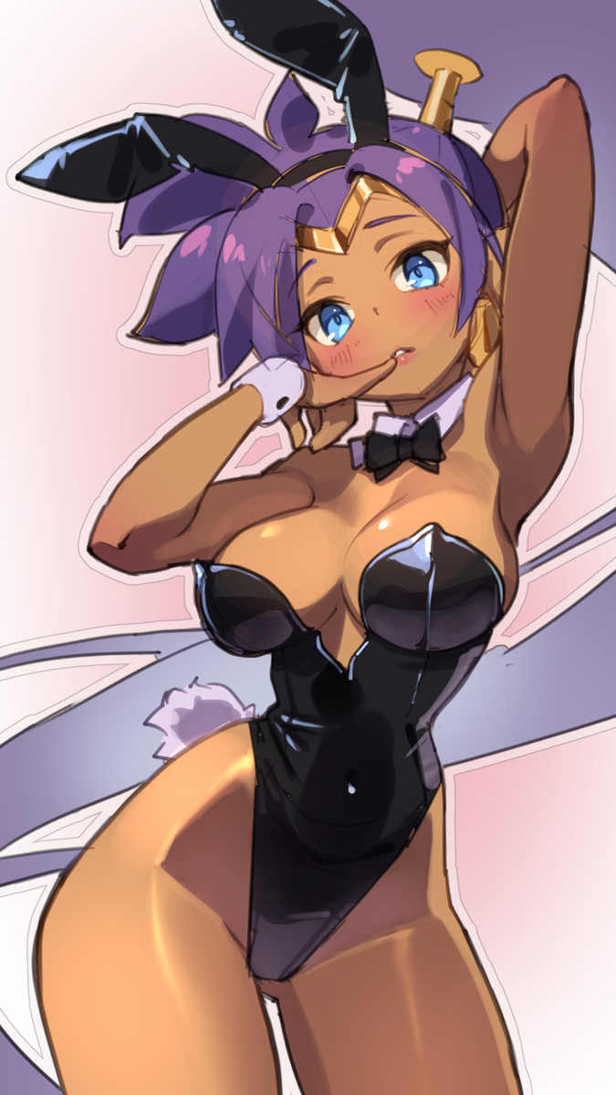 This is a pixiv picture whose title is Shantae with bunny girl outifit🐰.