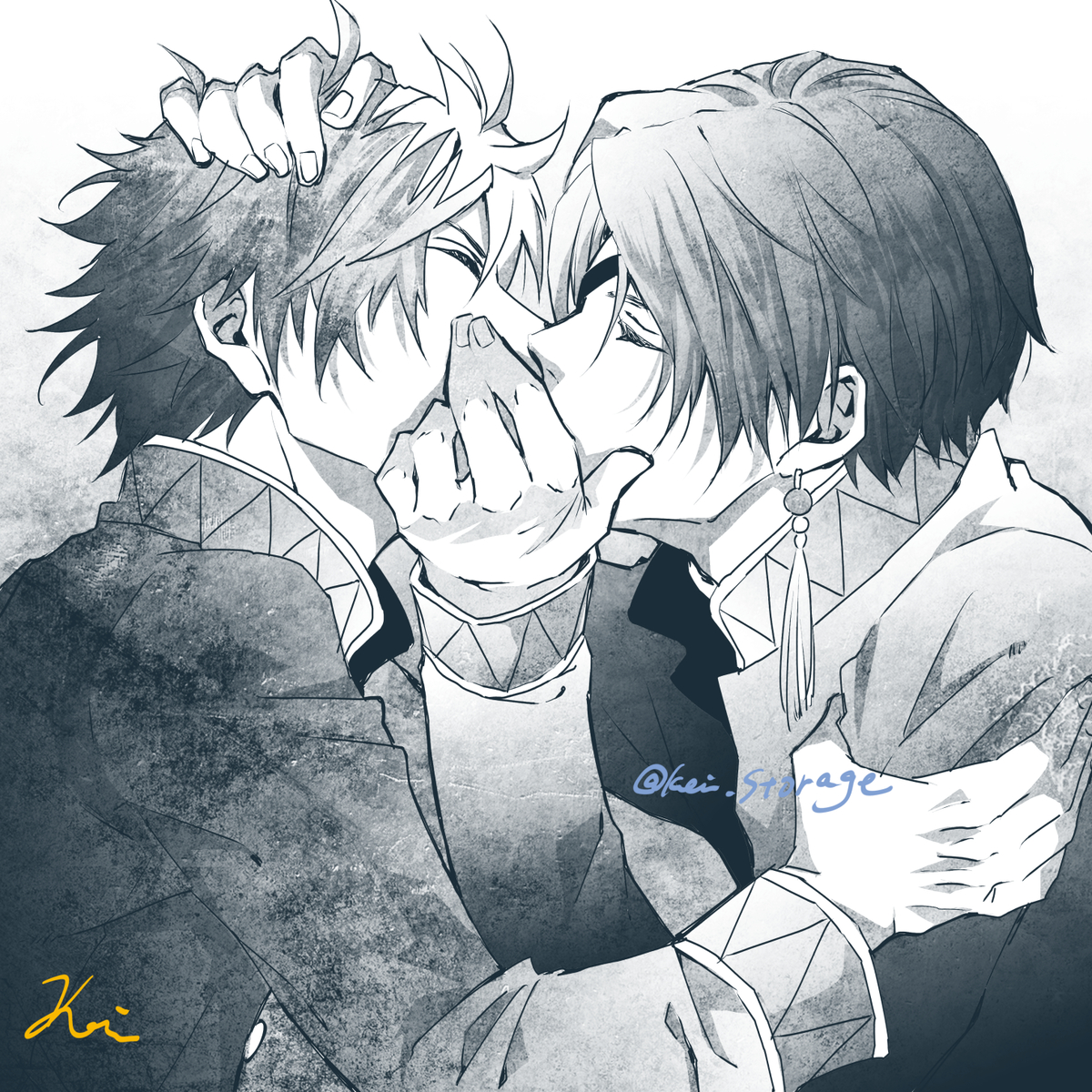 This is a pixiv picture whose title is すおさくキス絵（再掲＋α）LOG.