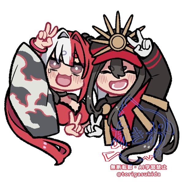 This is a pixiv picture whose title is ✌️✌️.