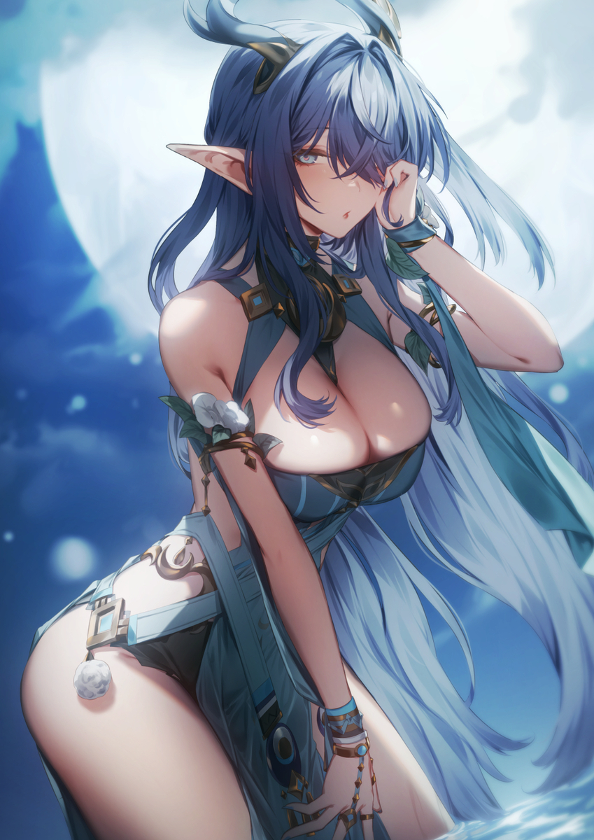 This is a pixiv picture whose title is 月.