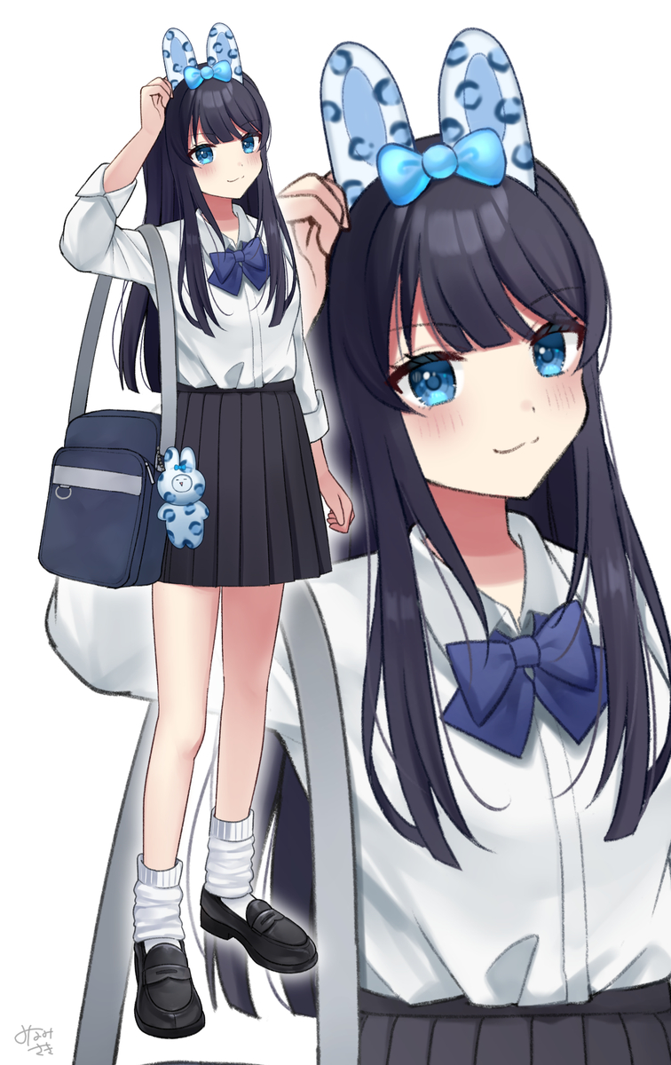 This is a pixiv picture whose title is 🐰💙.