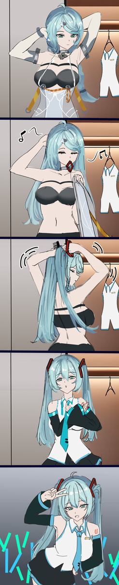 This is a pixiv picture whose title is 我去初音未来.