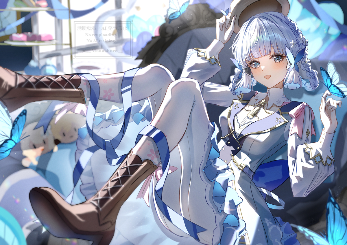 This is a pixiv picture whose title is 神里綾華生誕祭2025.