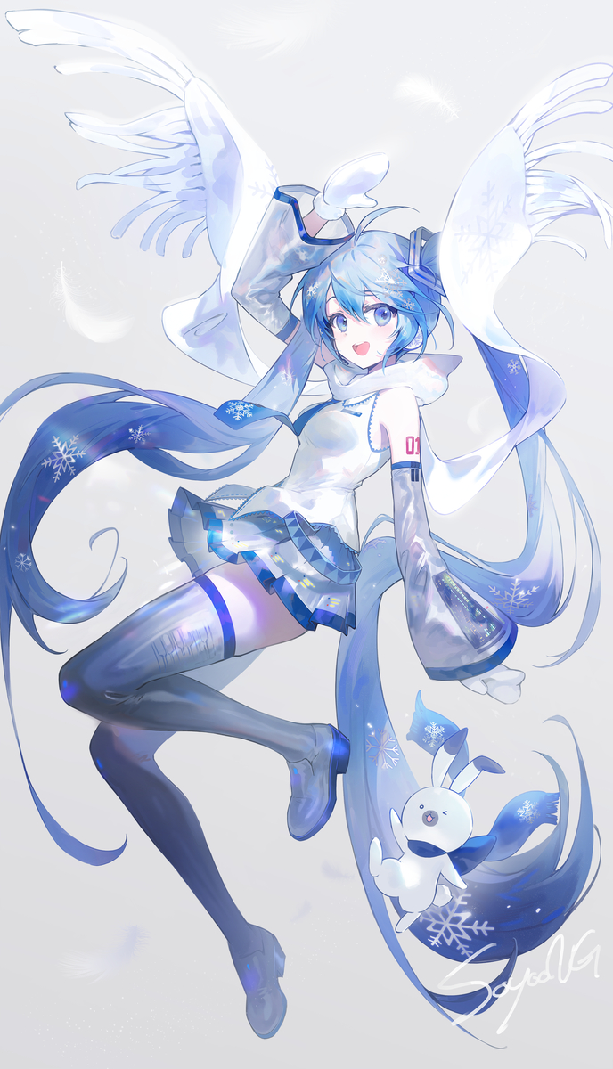 This is a pixiv picture whose title is 雪の翼.