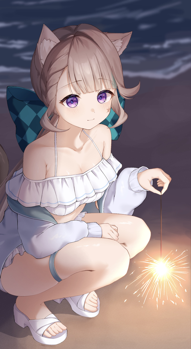 This is a pixiv picture whose title is リネットと花火🎇.