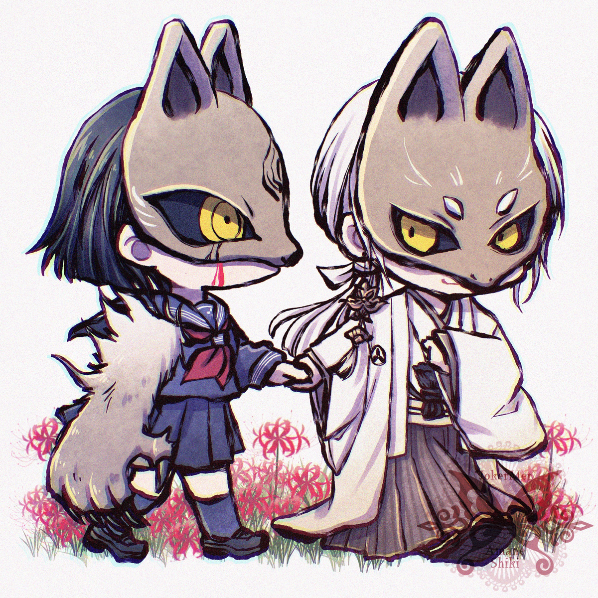 This is a pixiv picture whose title is 寿雛落描き.