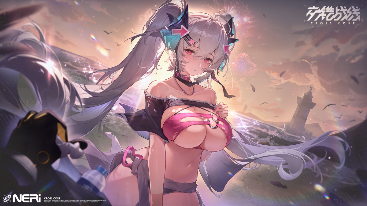 This is a pixiv picture whose title is 乌琳-黄昏海滨.