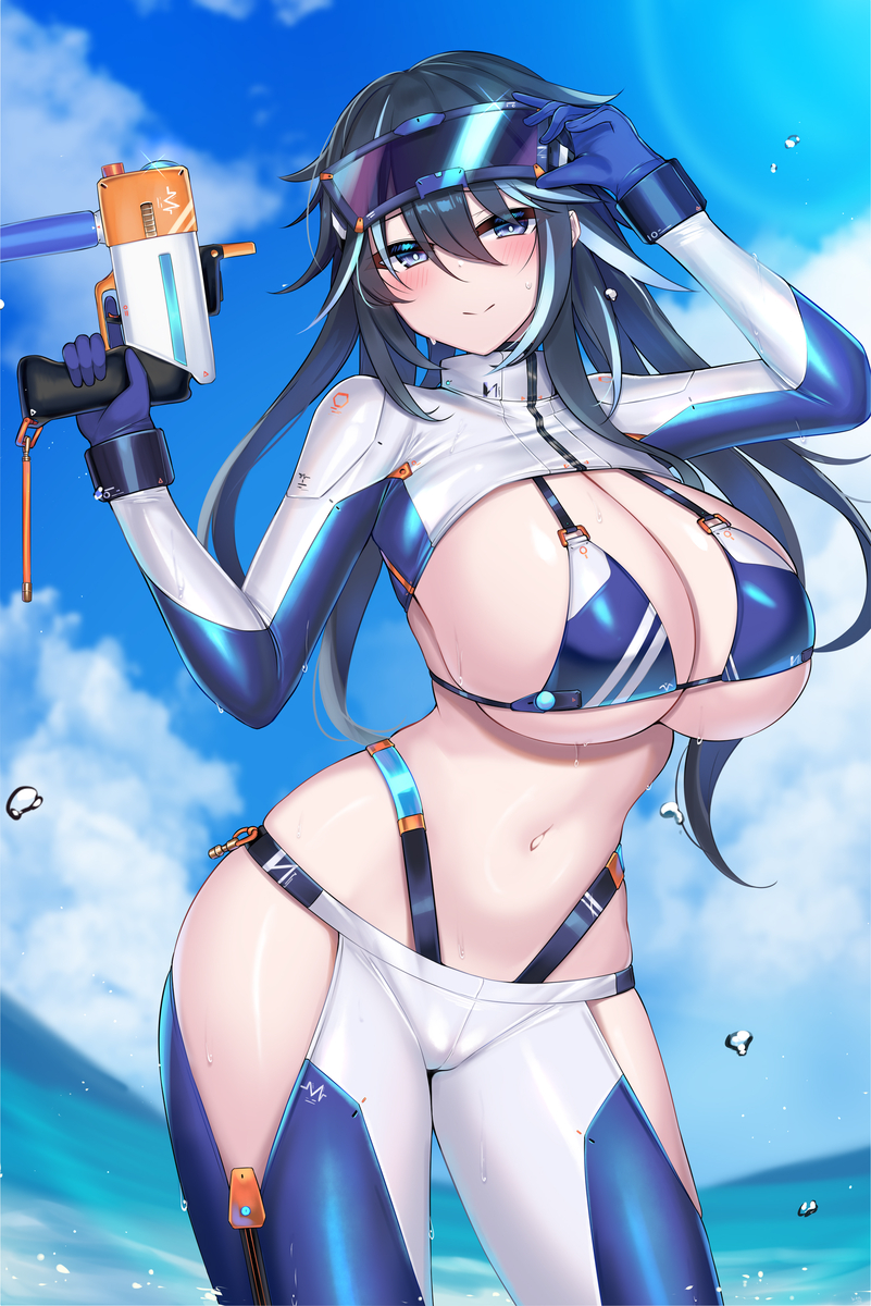 This is a pixiv picture whose title is 水着スーツよその子.