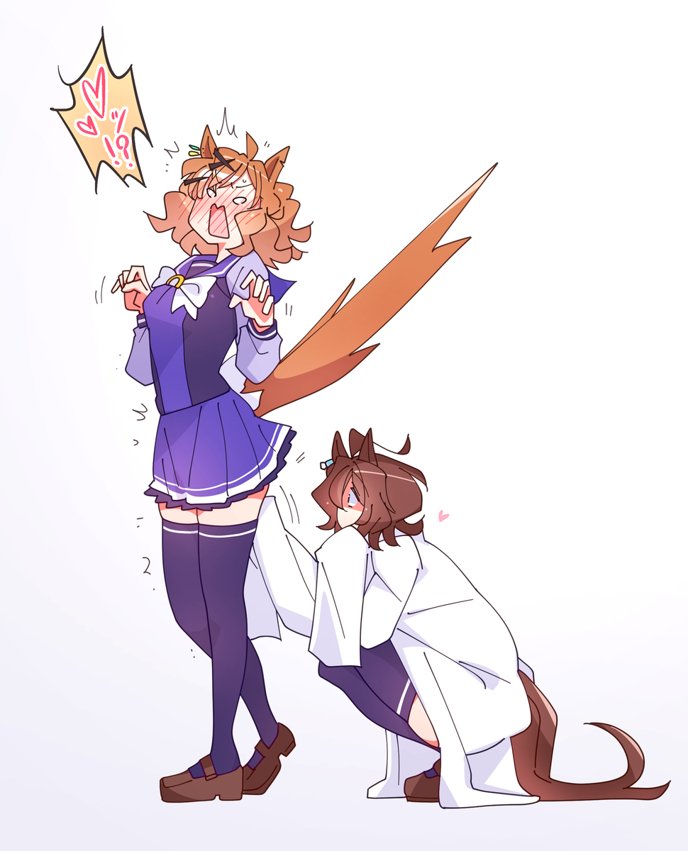 This is a pixiv picture whose title is ポッケを確認するタキオン.