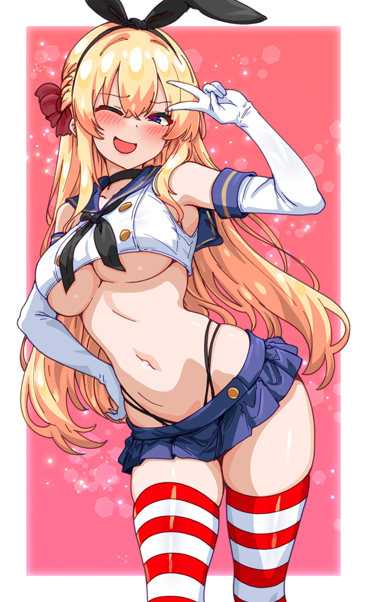 This is a pixiv picture whose title is (com) Celina shimakaze cosplay.