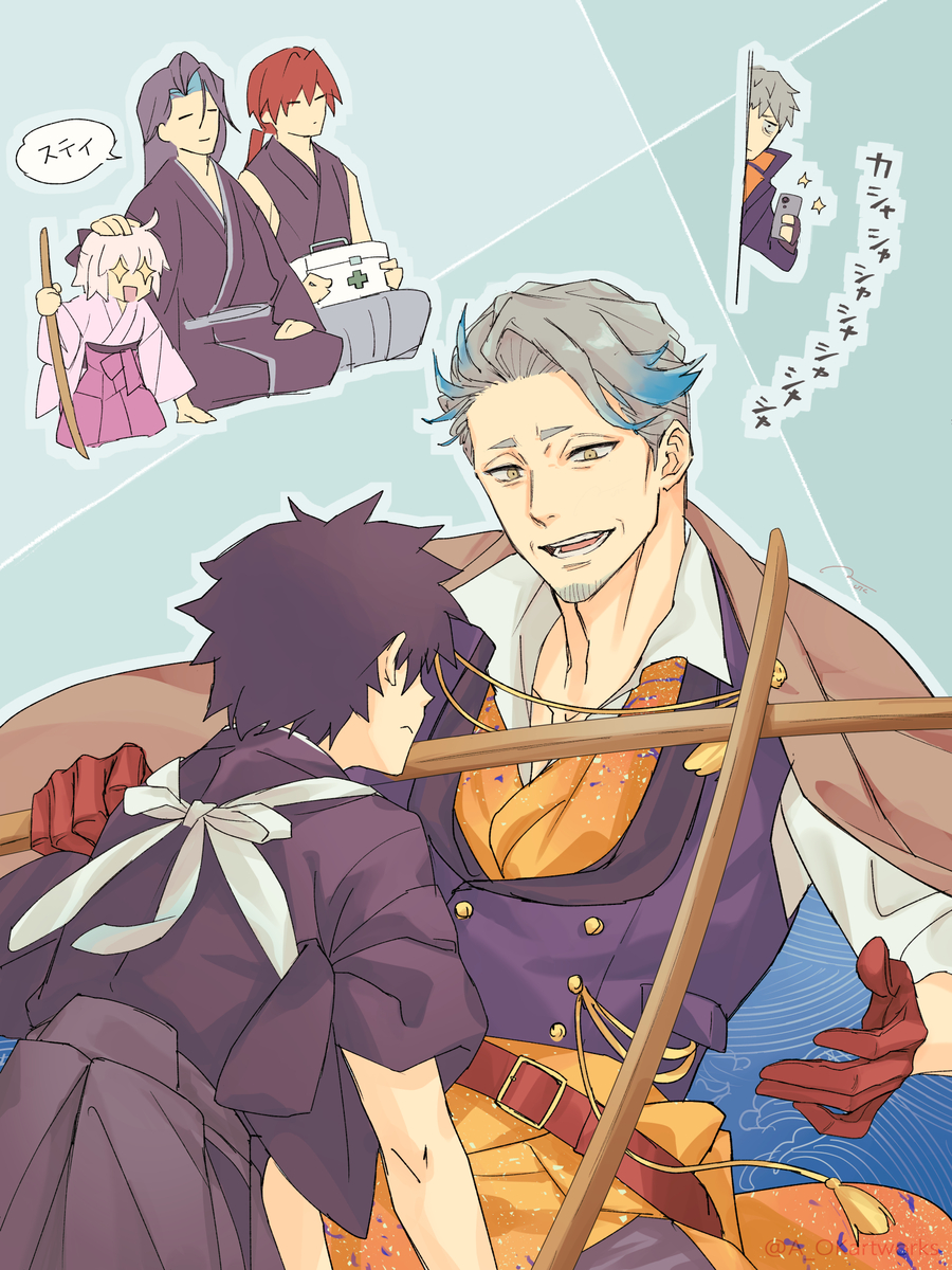 This is a pixiv picture whose title is 勝先生.