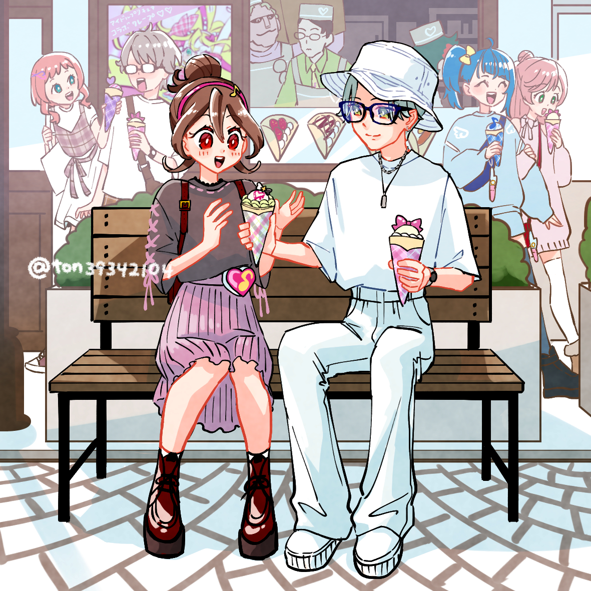 This is a pixiv picture whose title is デート💕.