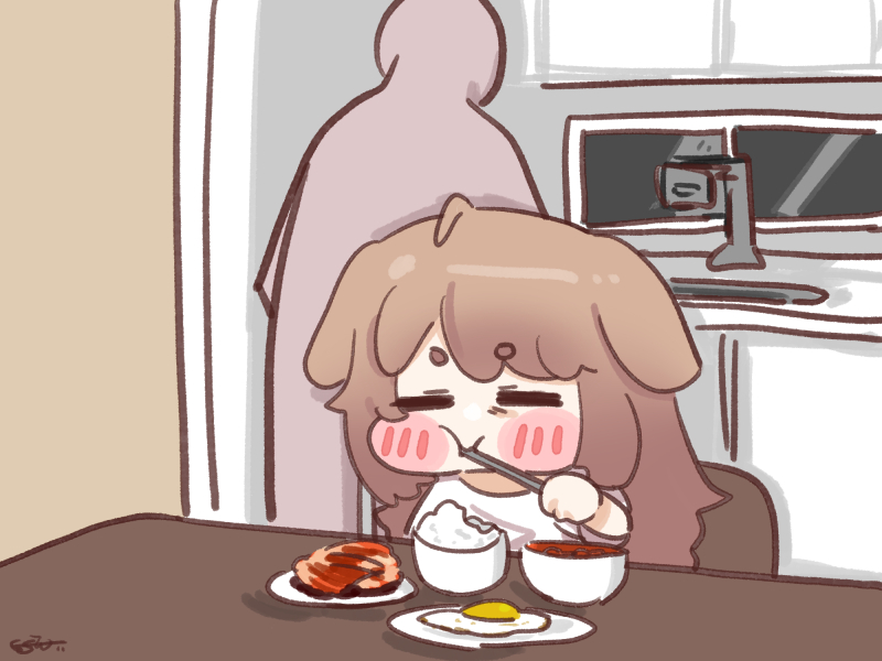 This is a pixiv picture whose title is 매일매일버터랑_아침밥.