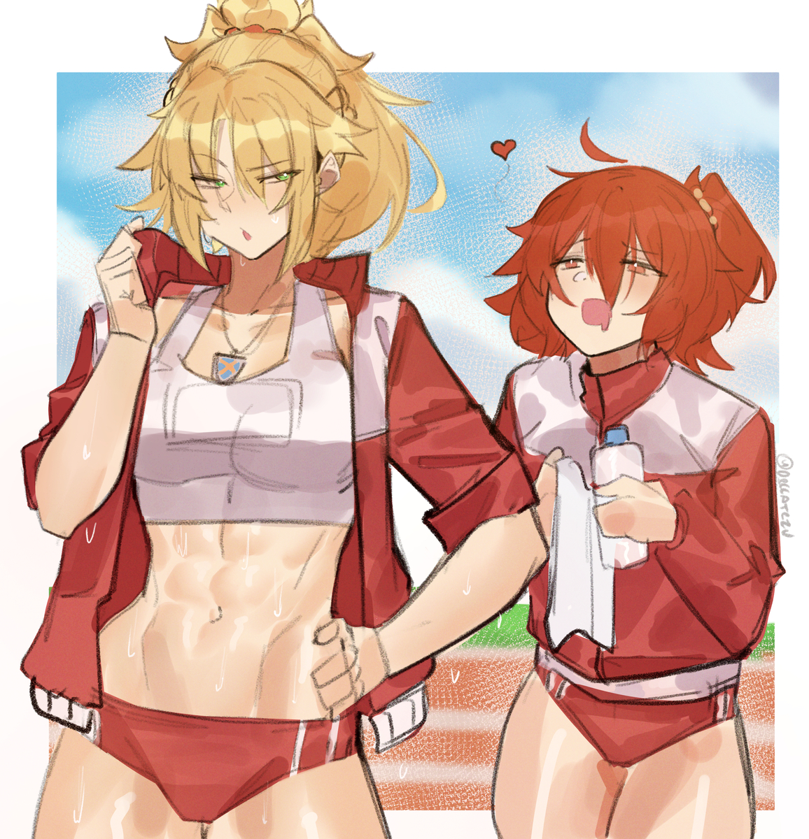This is a pixiv picture whose title is Mordred training.